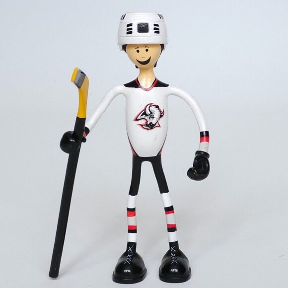 FUN Buffalo Sabres Bendo Figures Hockey Player with helmet and hockey stick - Picture 1 of 7
